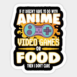 Anime Video Games And Food Gaming Sticker